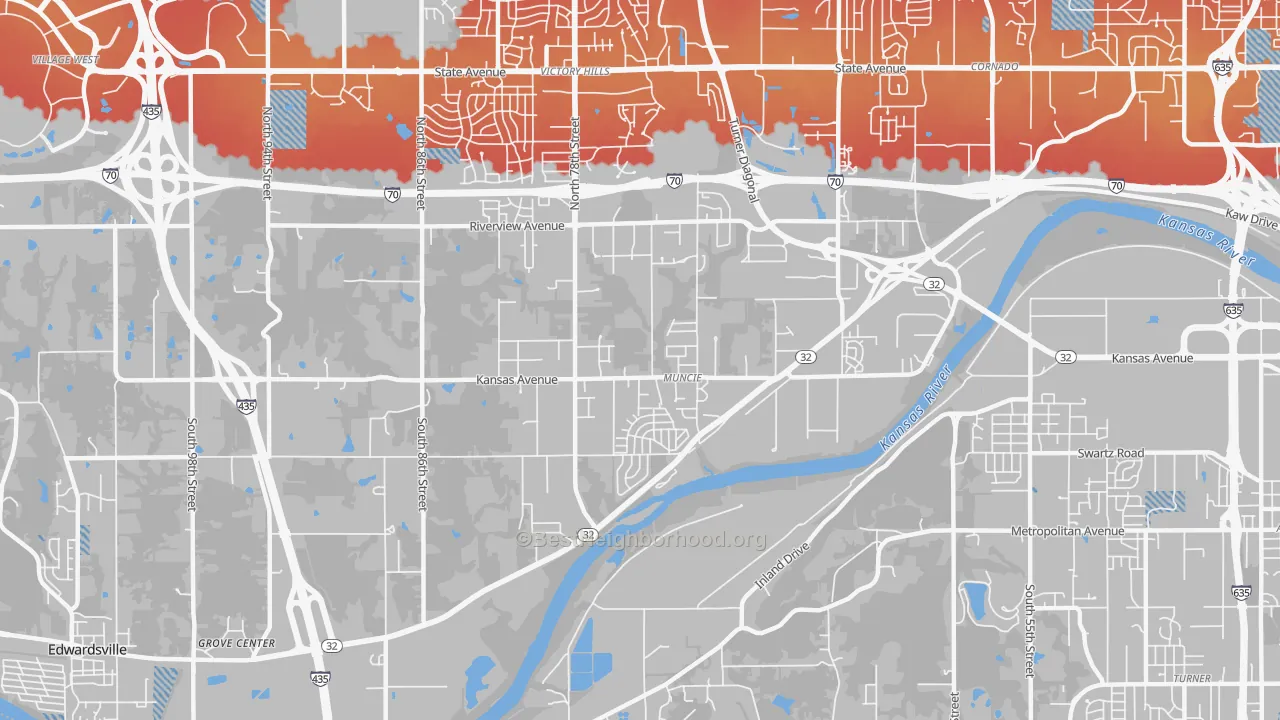 Transit Grade map of Muncie-Stony PT., Kansas City, KS
