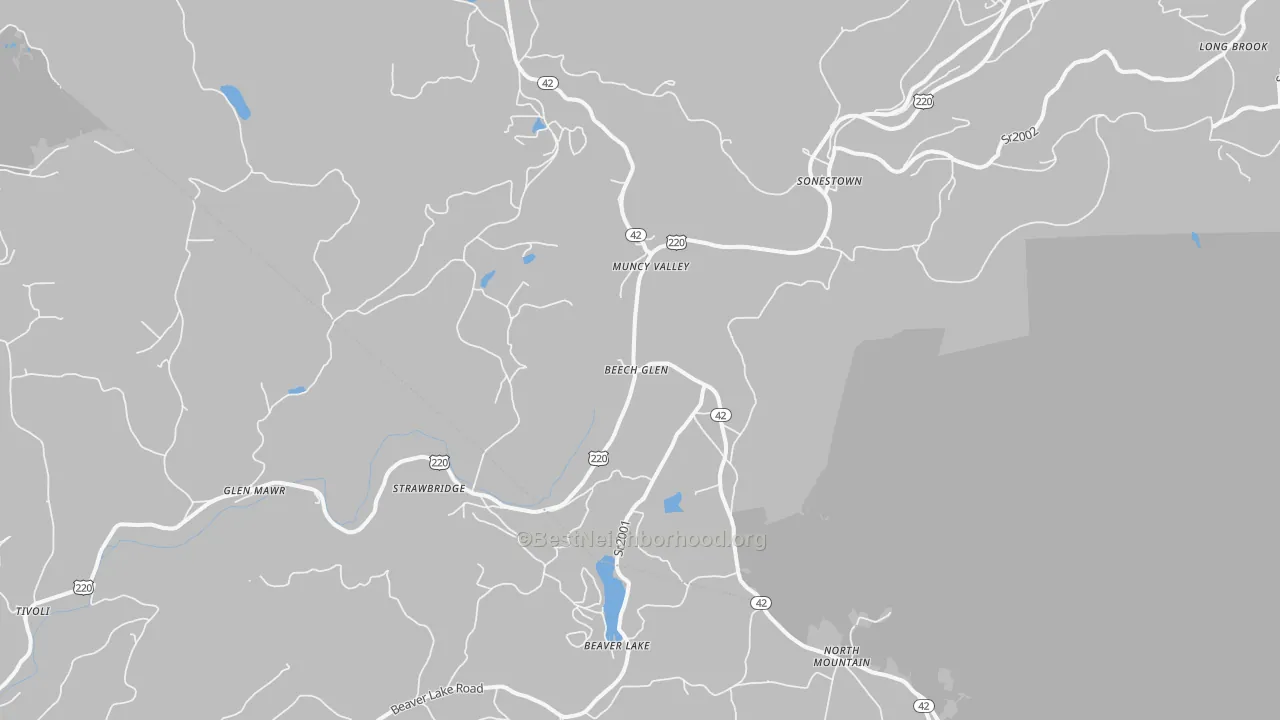 Transit Grade map of Muncy Valley, PA