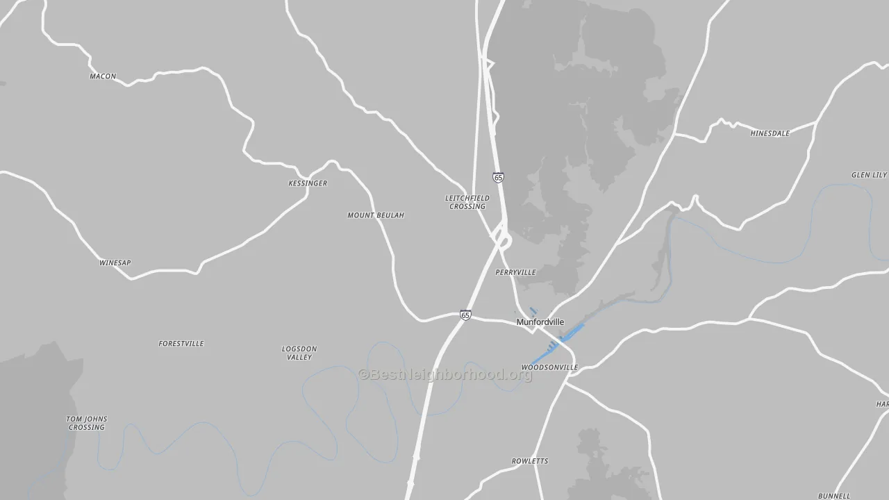 Transit Grade map of Munfordville, KY