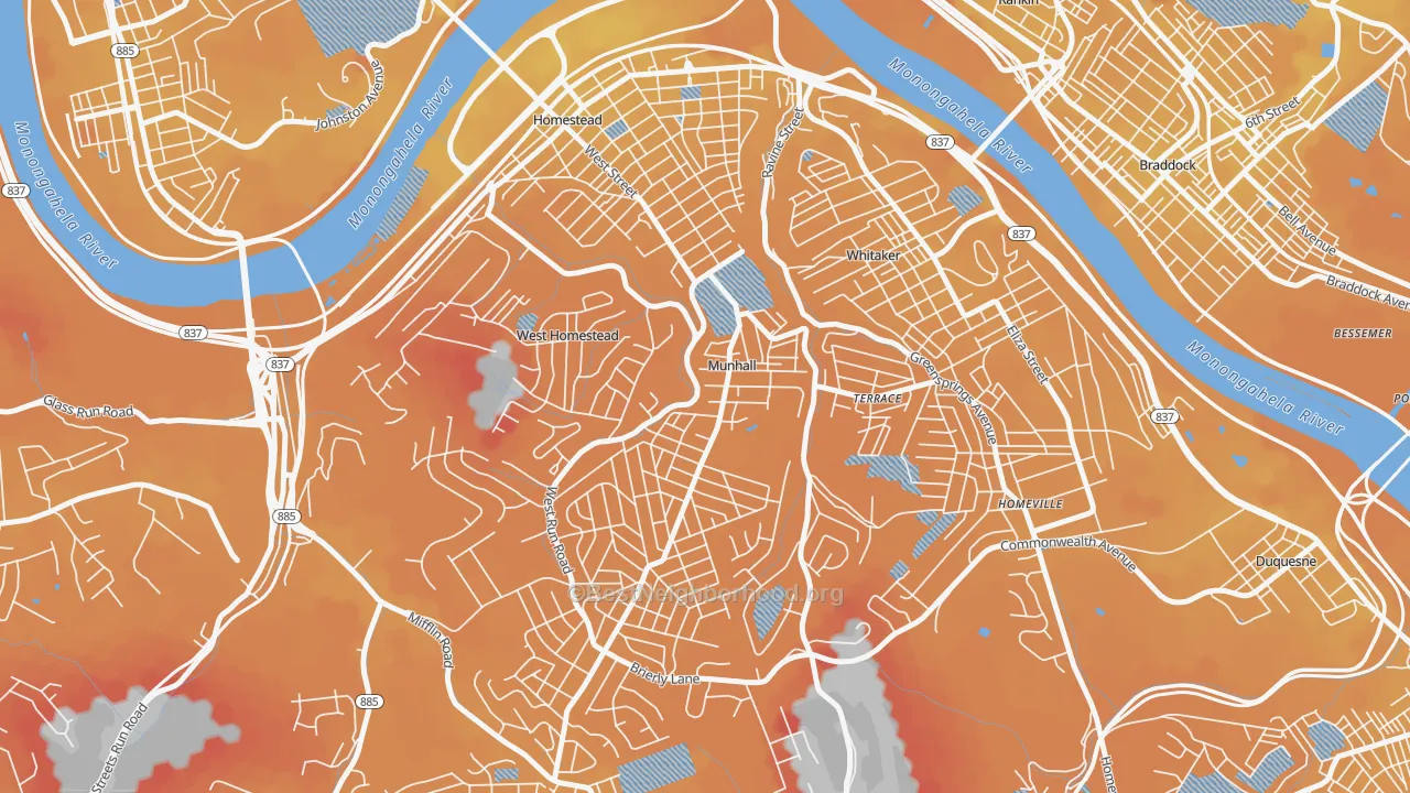 Transit Grade map of Munhall, PA
