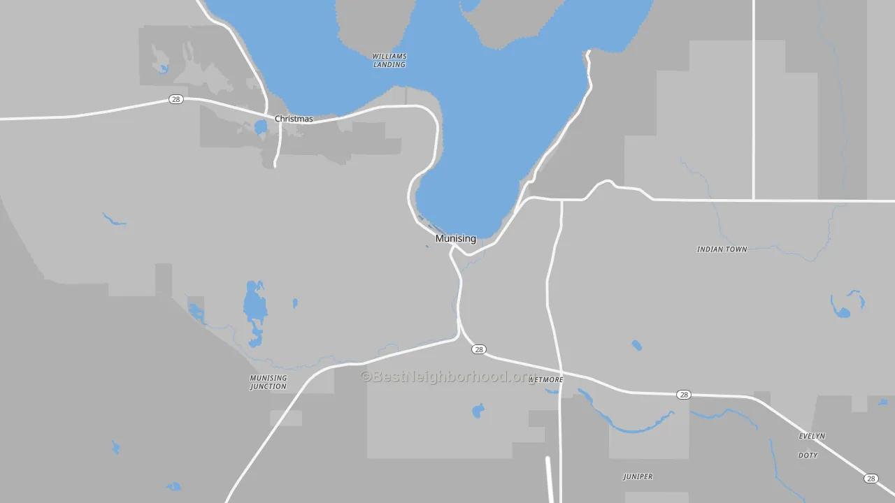 Transit Grade map of Munising, MI