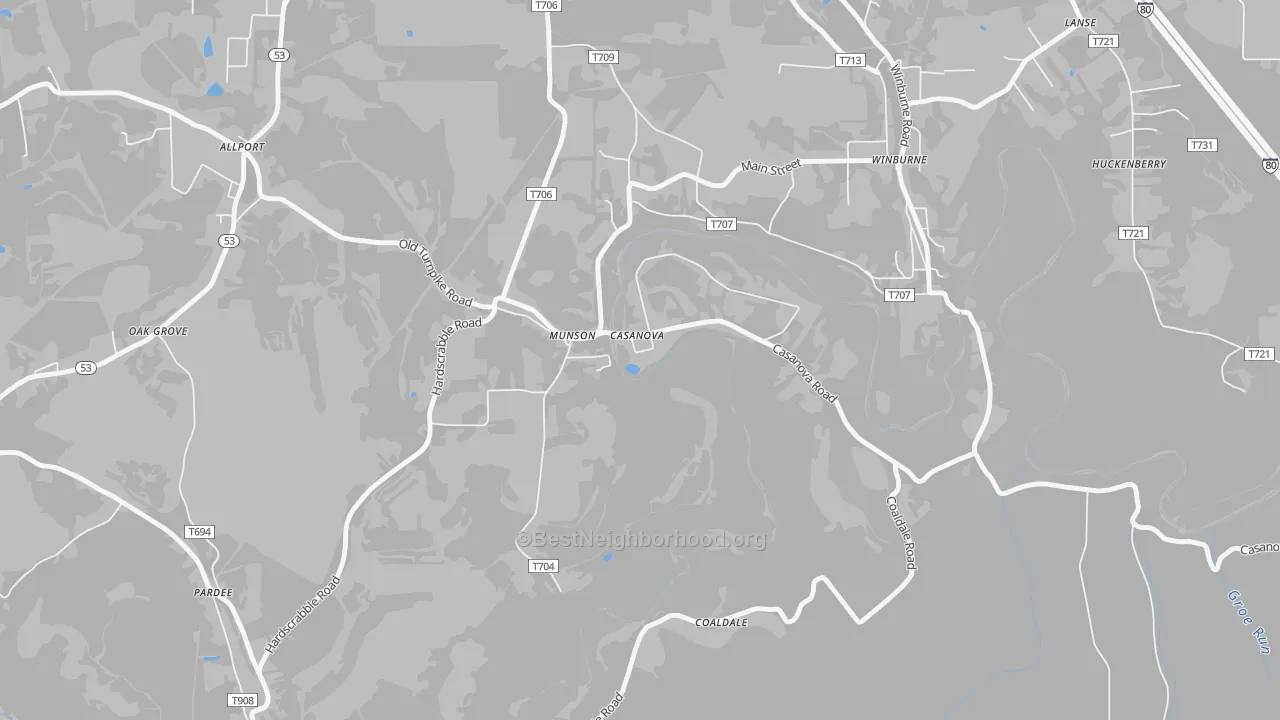 Transit Grade map of Munson, PA