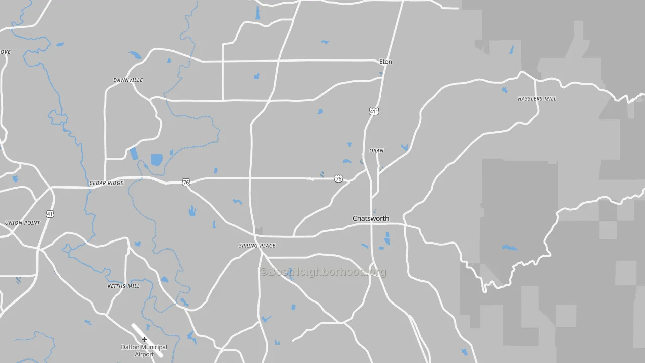Transit Grade map of Murray County, GA