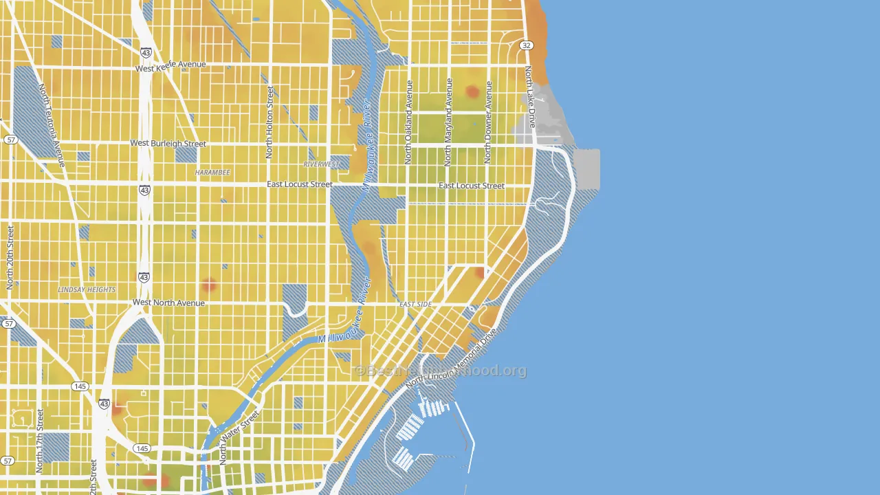 Transit Grade map of Murray Hill, Milwaukee, WI