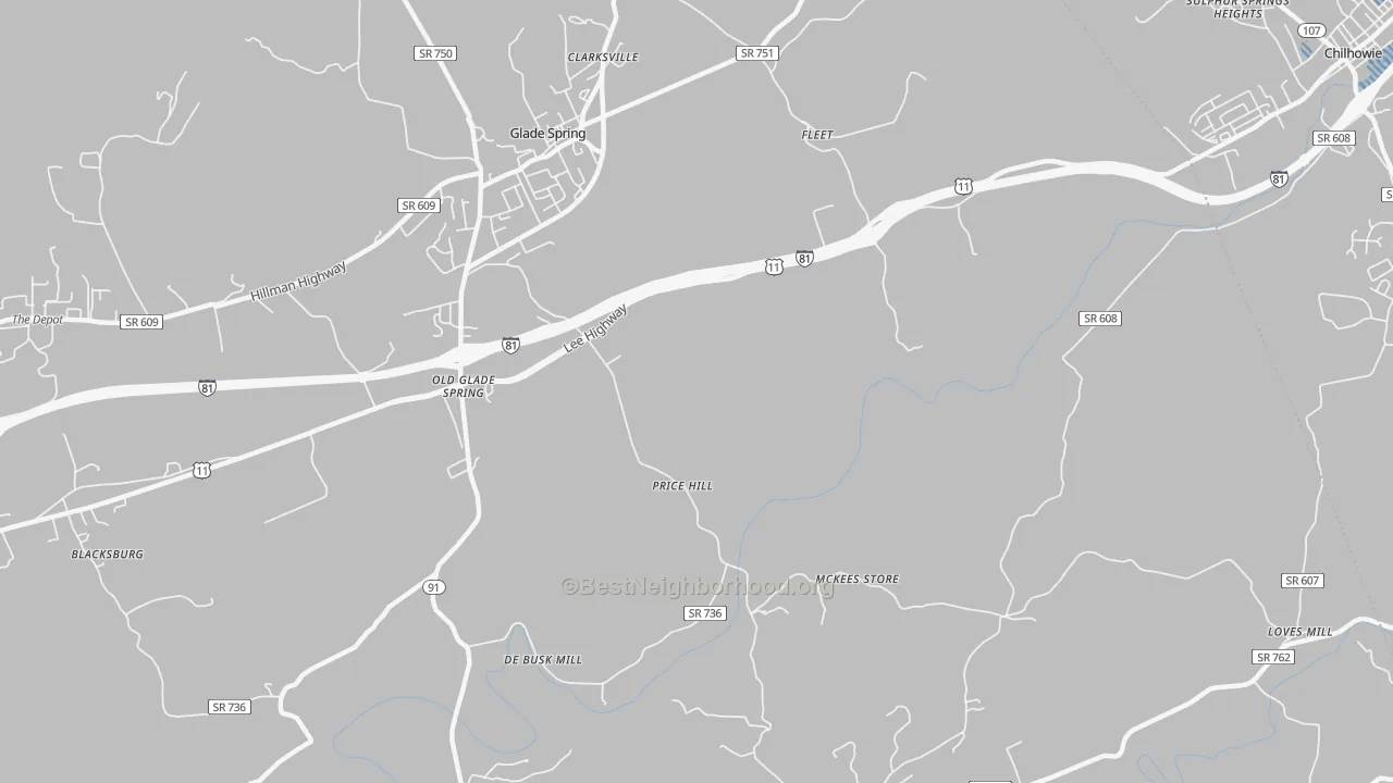 Transit Grade map of Murrayfield, VA