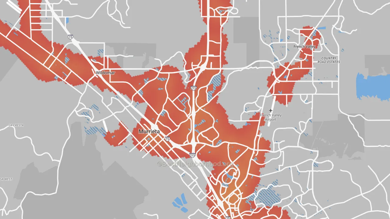 Transit Grade map of Murrieta, CA