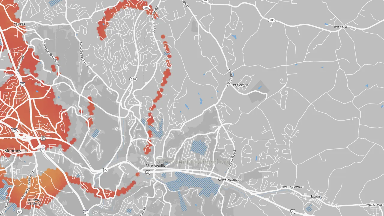 Transit Grade map of Murrysville, PA