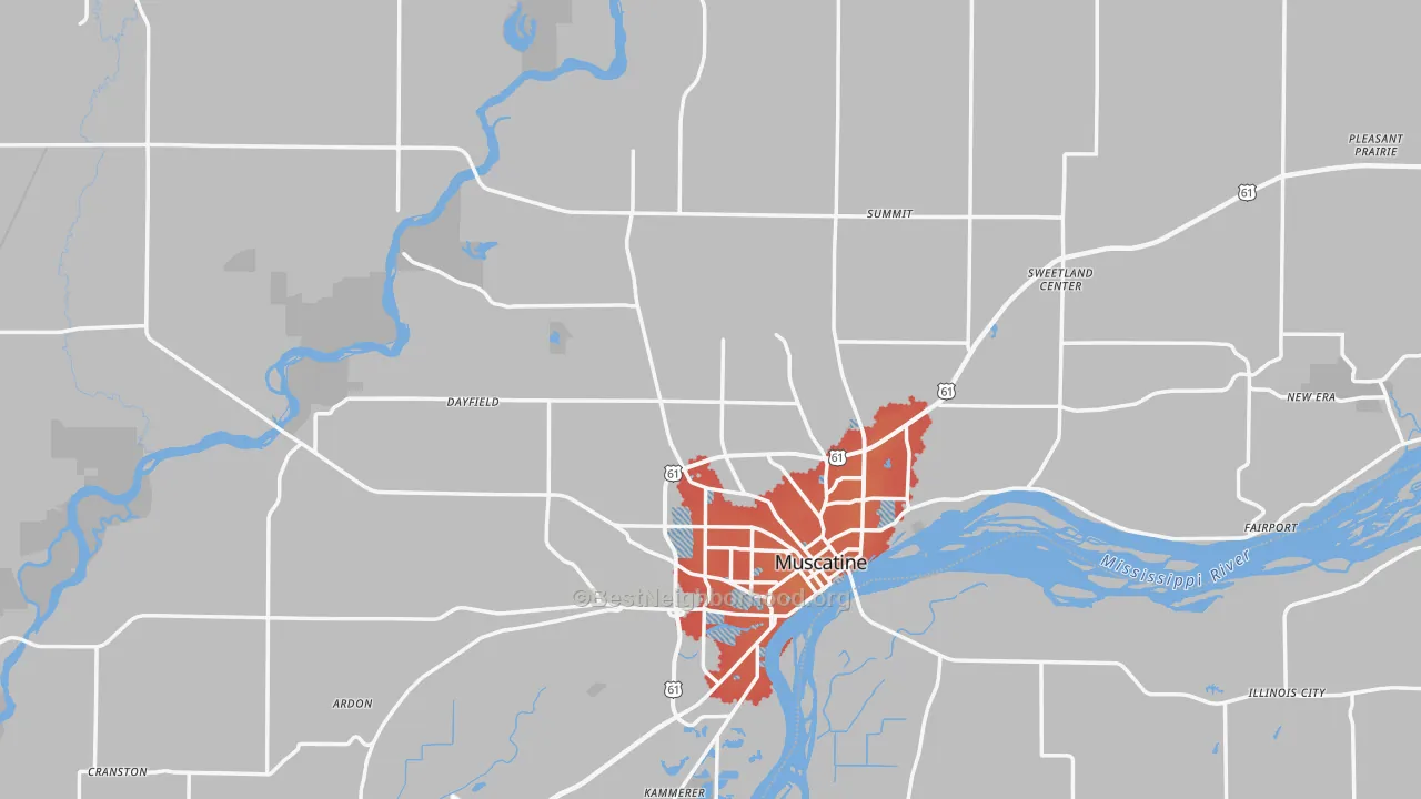 Transit Grade map of Muscatine County, IA