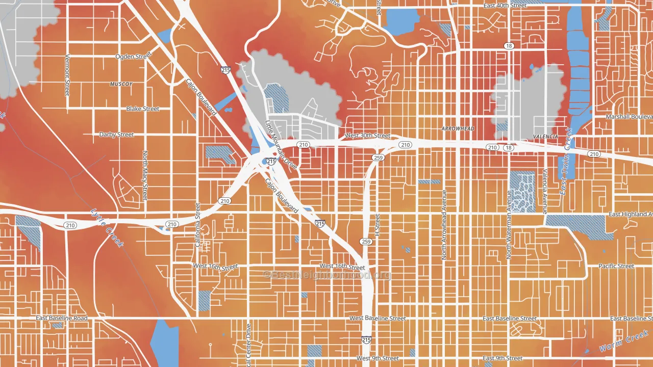 Transit Grade map of Muscupiabe, San Bernardino, CA