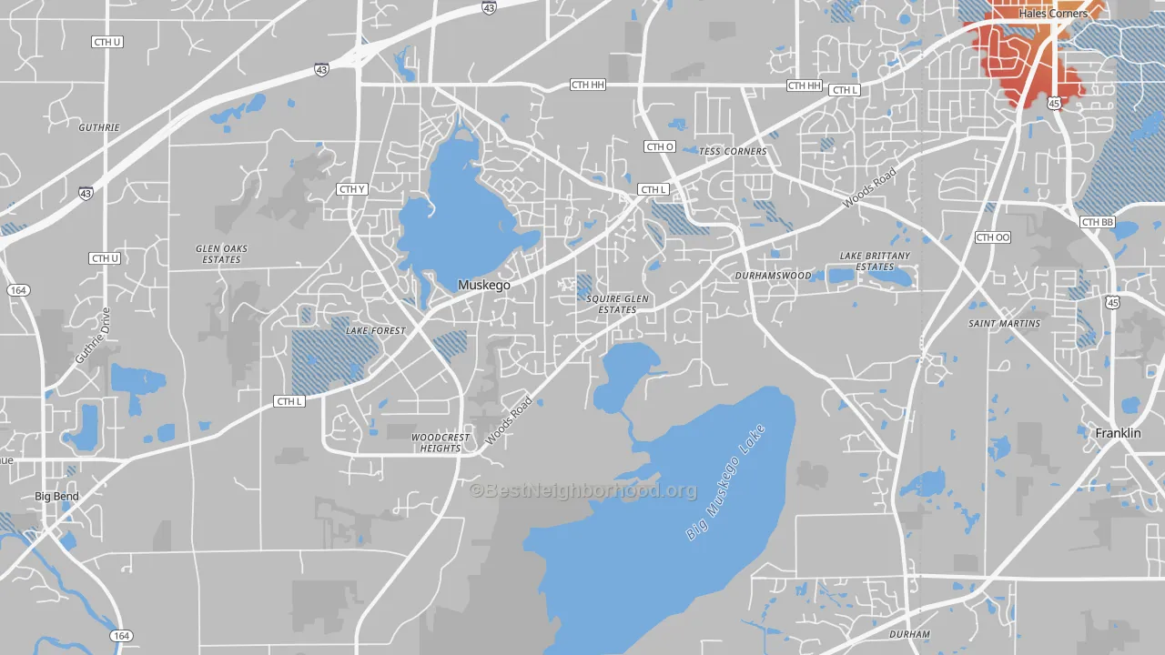 Transit Grade map of Muskego, WI
