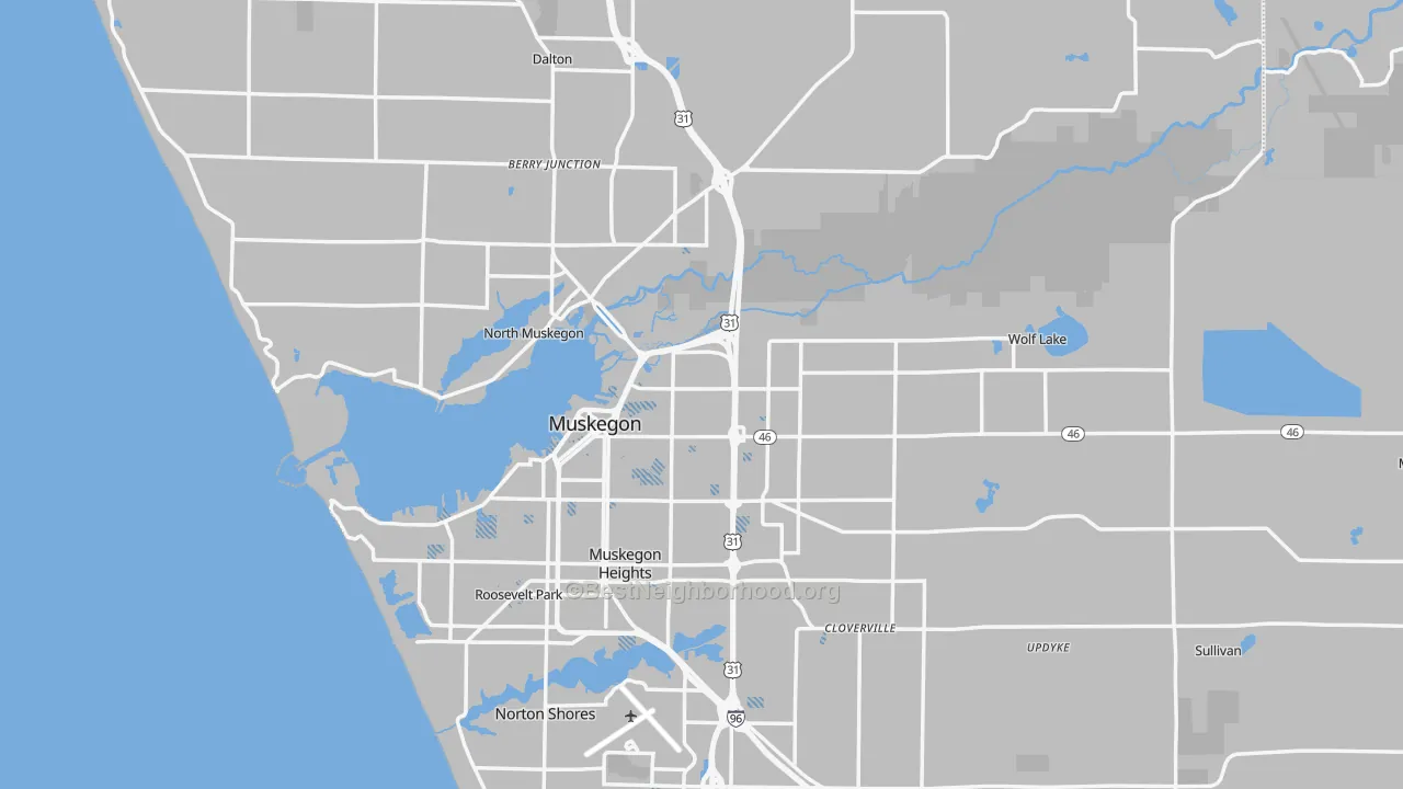 Transit Grade map of Muskegon County, MI
