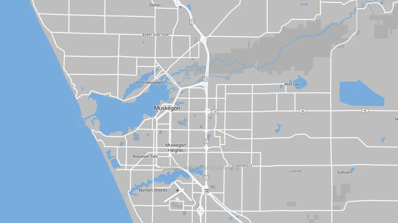 Transit Grade map of Muskegon, MI