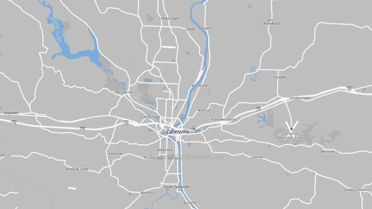 Transit Grade map of Muskingum County, OH