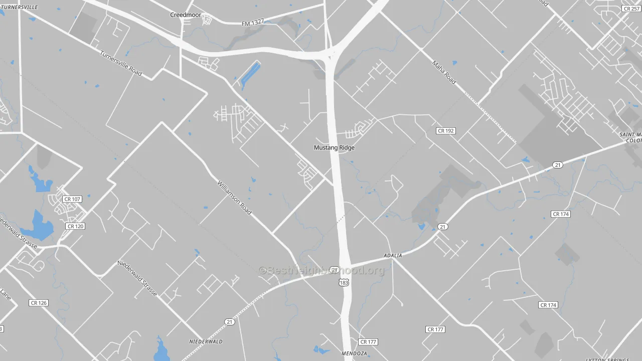 Transit Grade map of Mustang Ridge, TX
