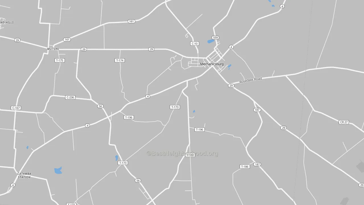 Transit Grade map of Mutual, OH