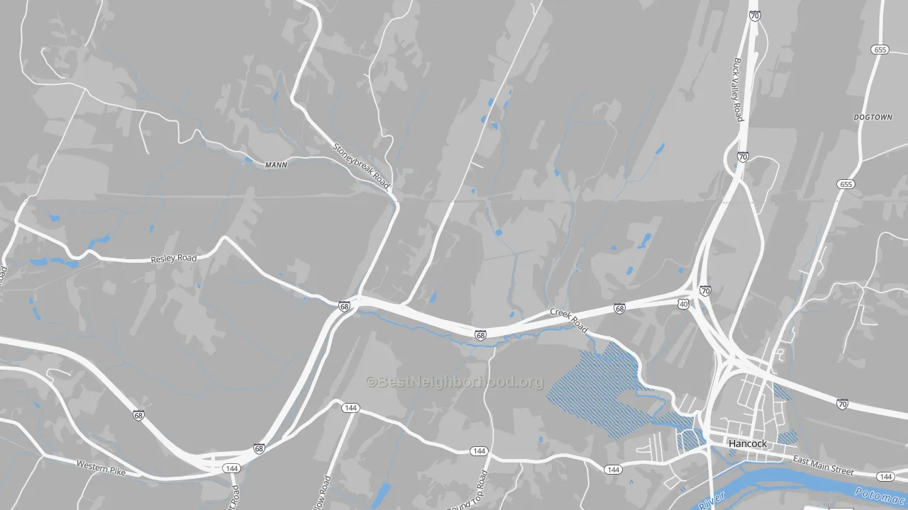 Transit Grade map of Myersdale, MD