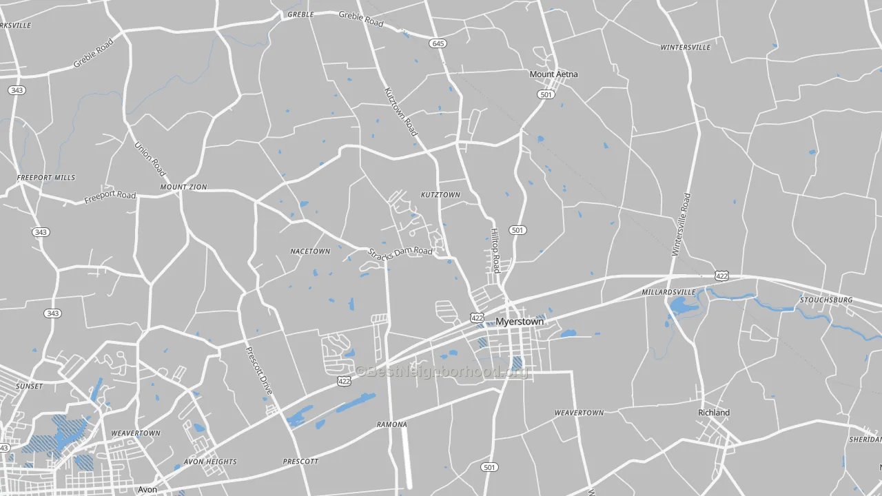 Transit Grade map of Myerstown, PA