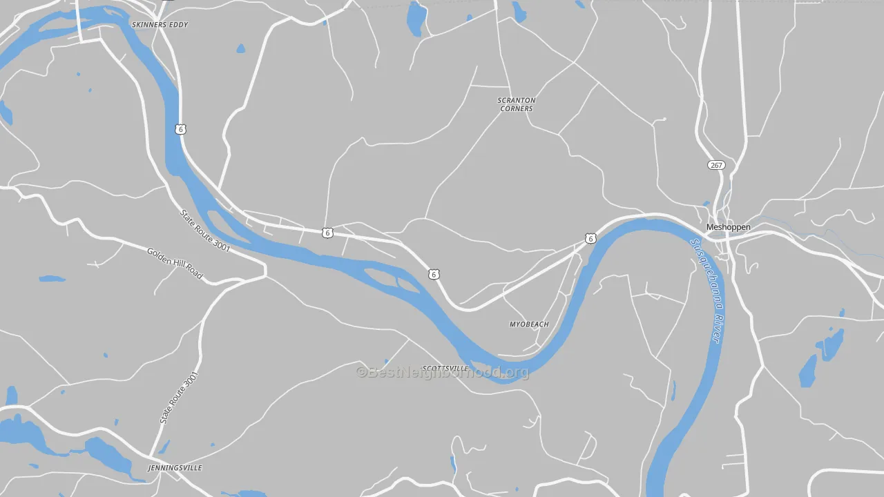 Transit Grade map of Myobeach, PA
