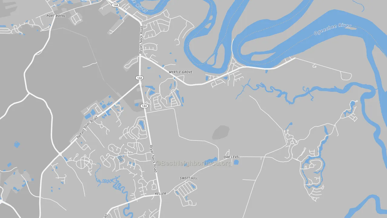 Transit Grade map of Myrtle Grove, GA