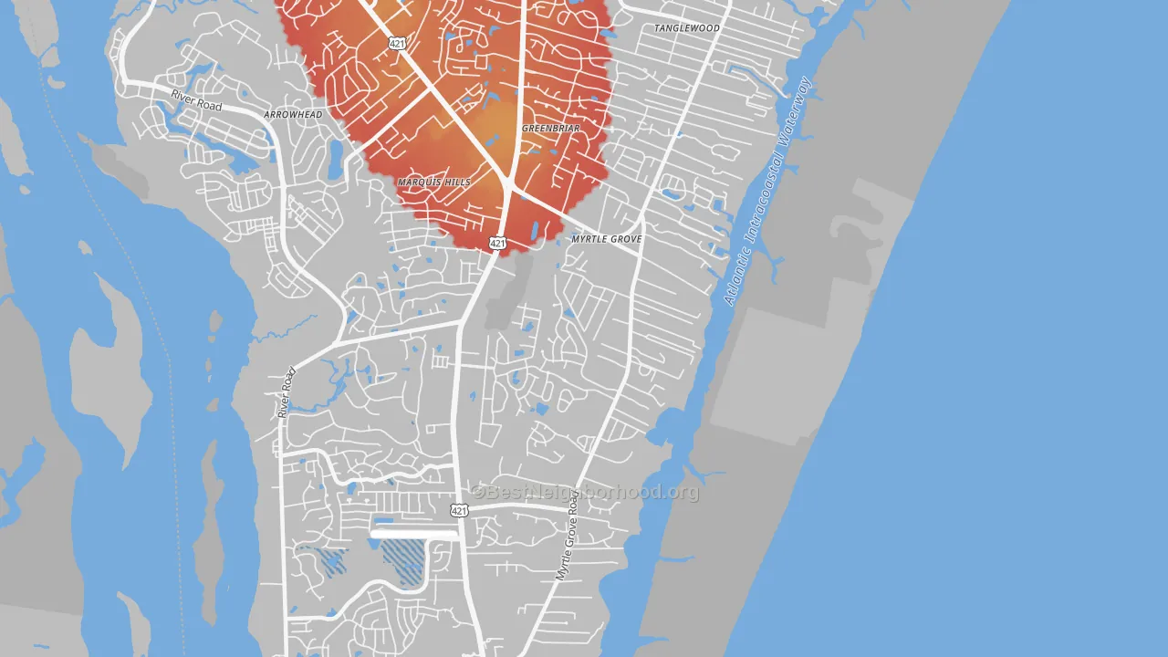 Transit Grade map of Myrtle Grove, NC