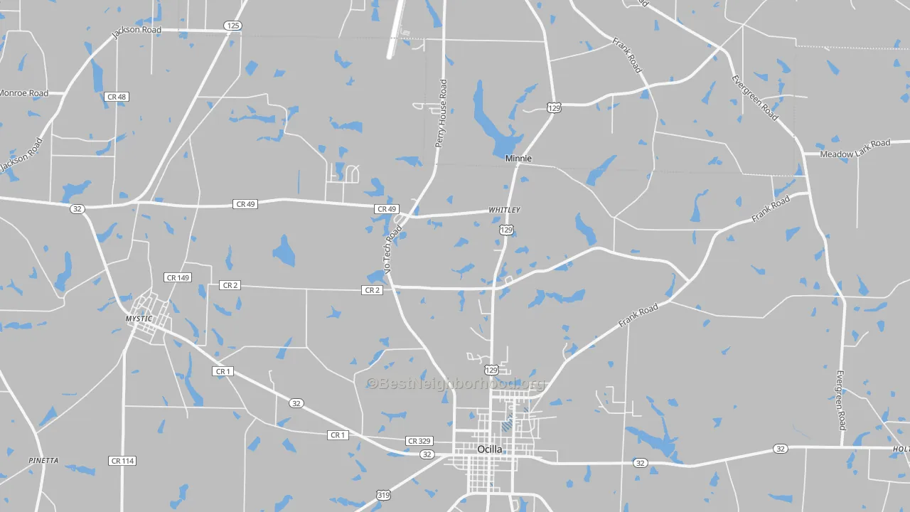 Transit Grade map of Mystic, GA