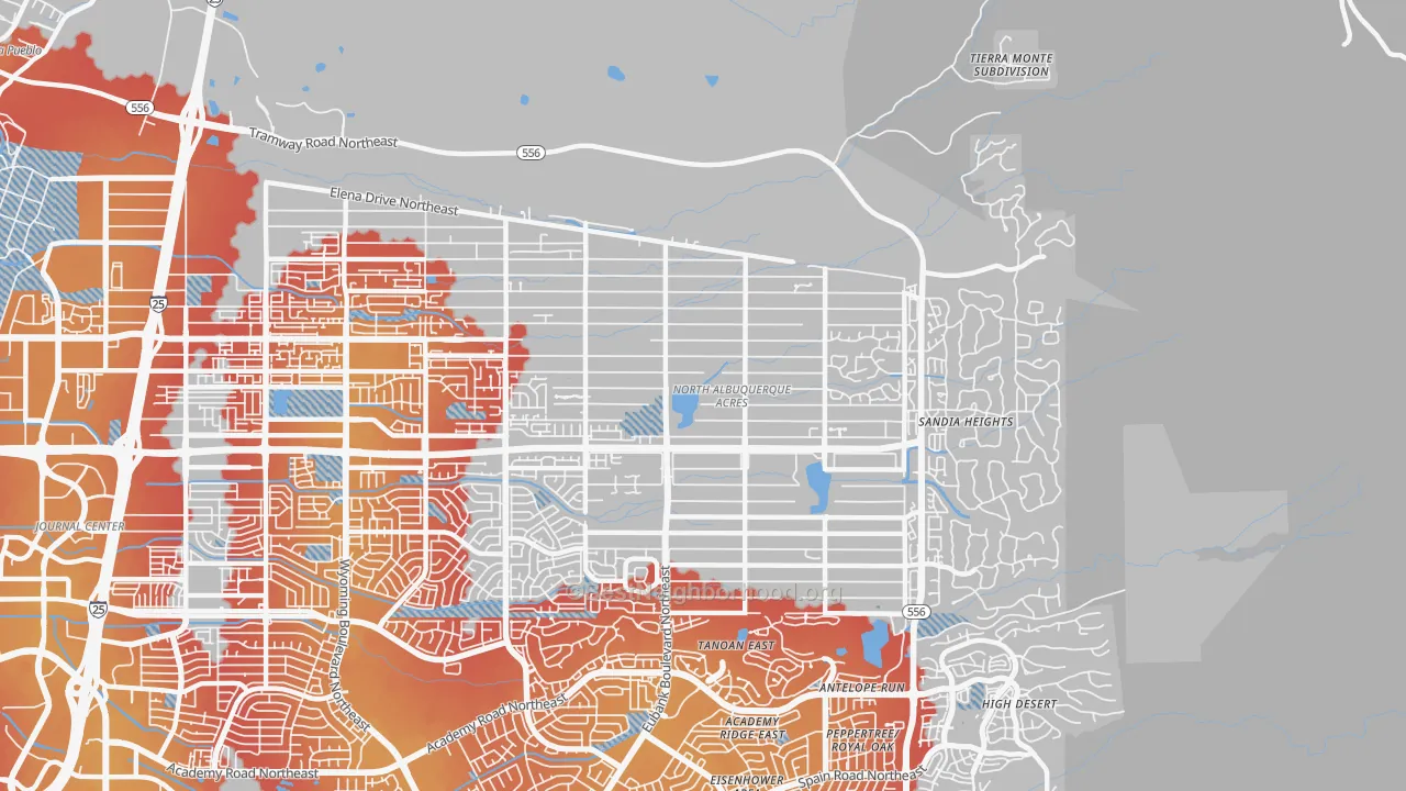 Transit Grade map of N Albuquerque Acres, Albuquerque, NM