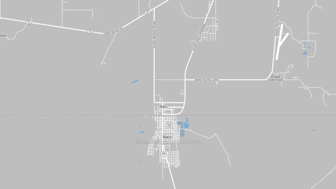 Transit Grade map of Naco, AZ