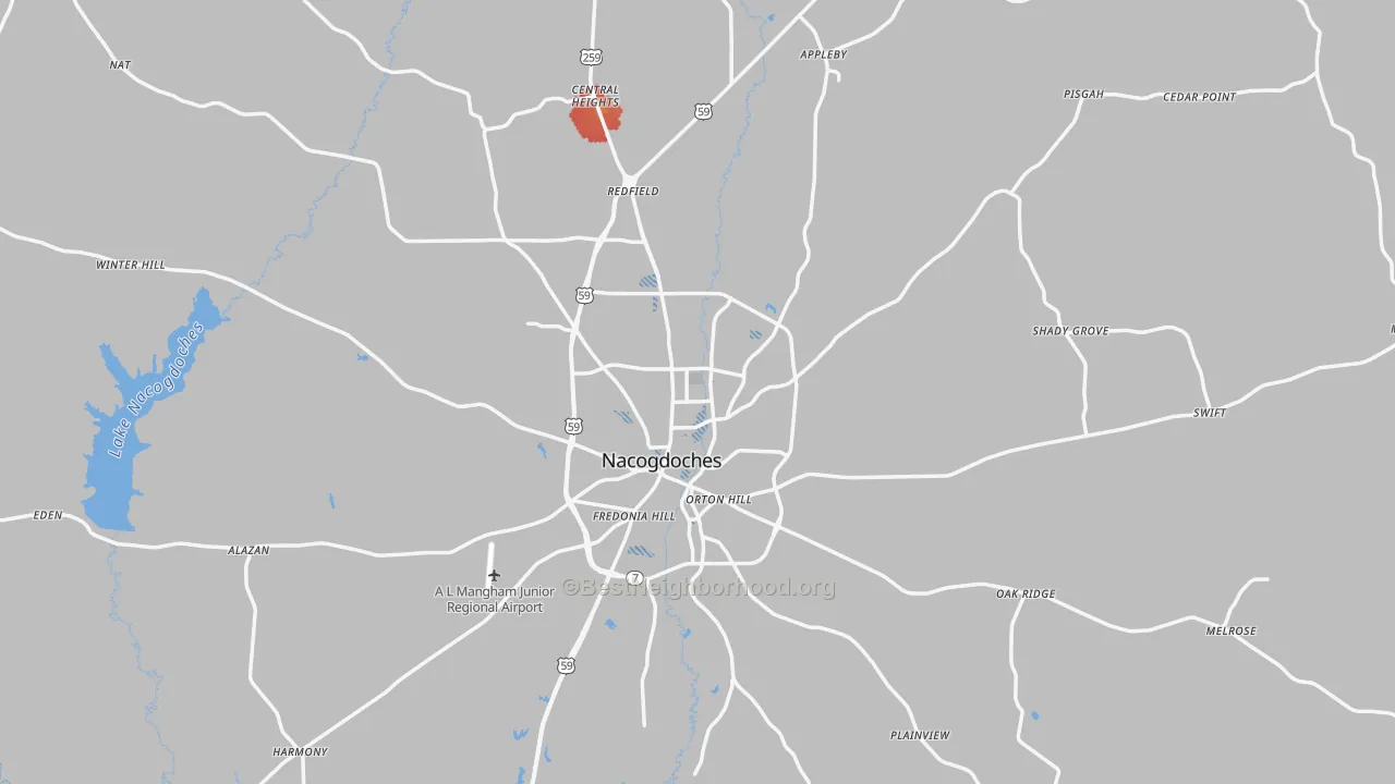 Transit Grade map of Nacogdoches County, TX