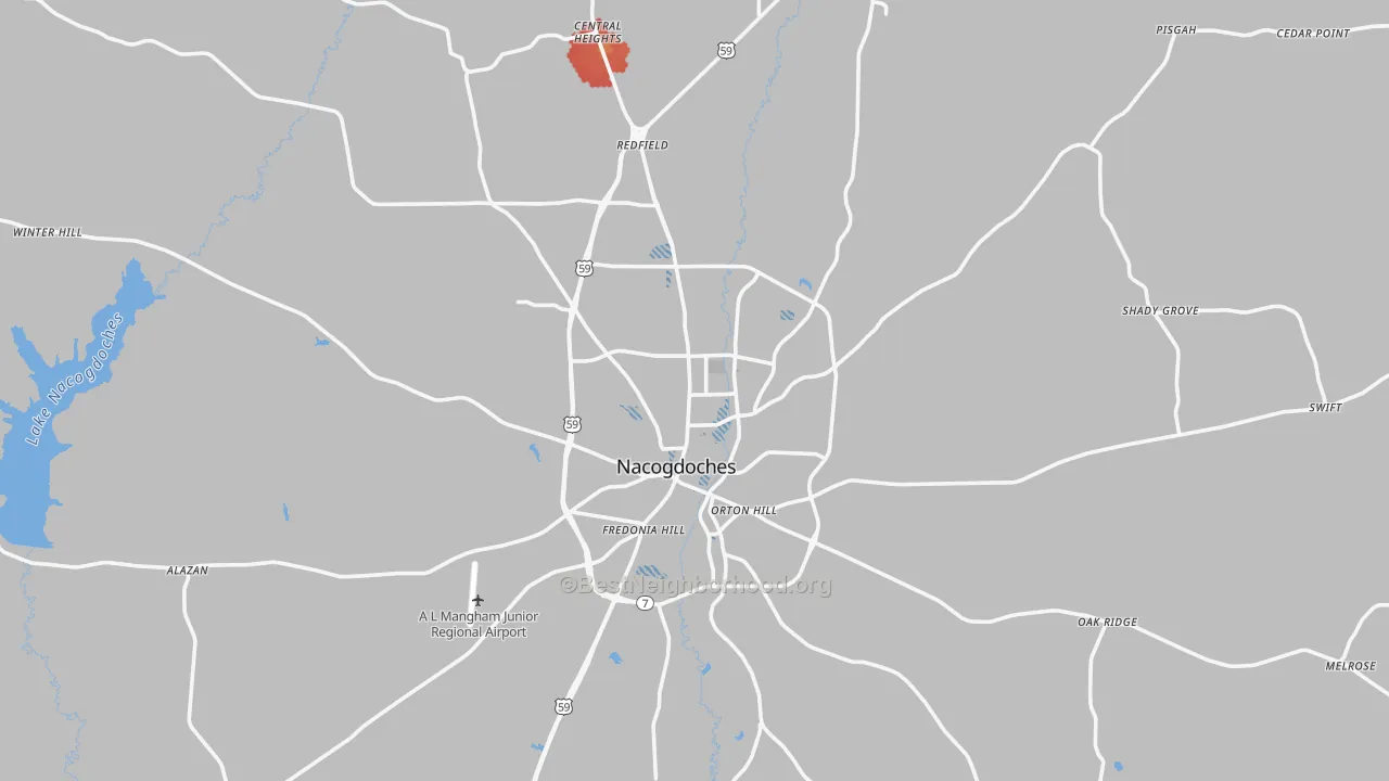 Transit Grade map of Nacogdoches, TX