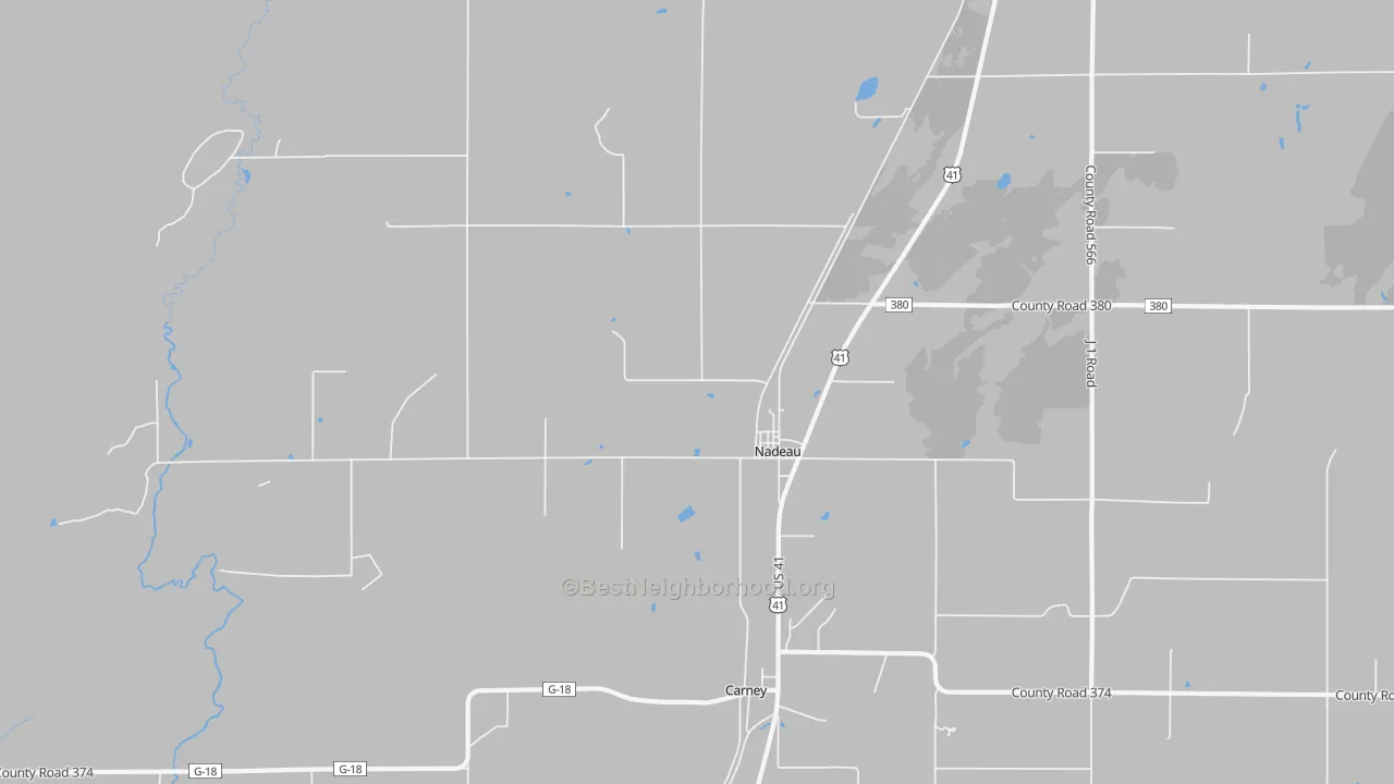 Transit Grade map of Nadeau, MI