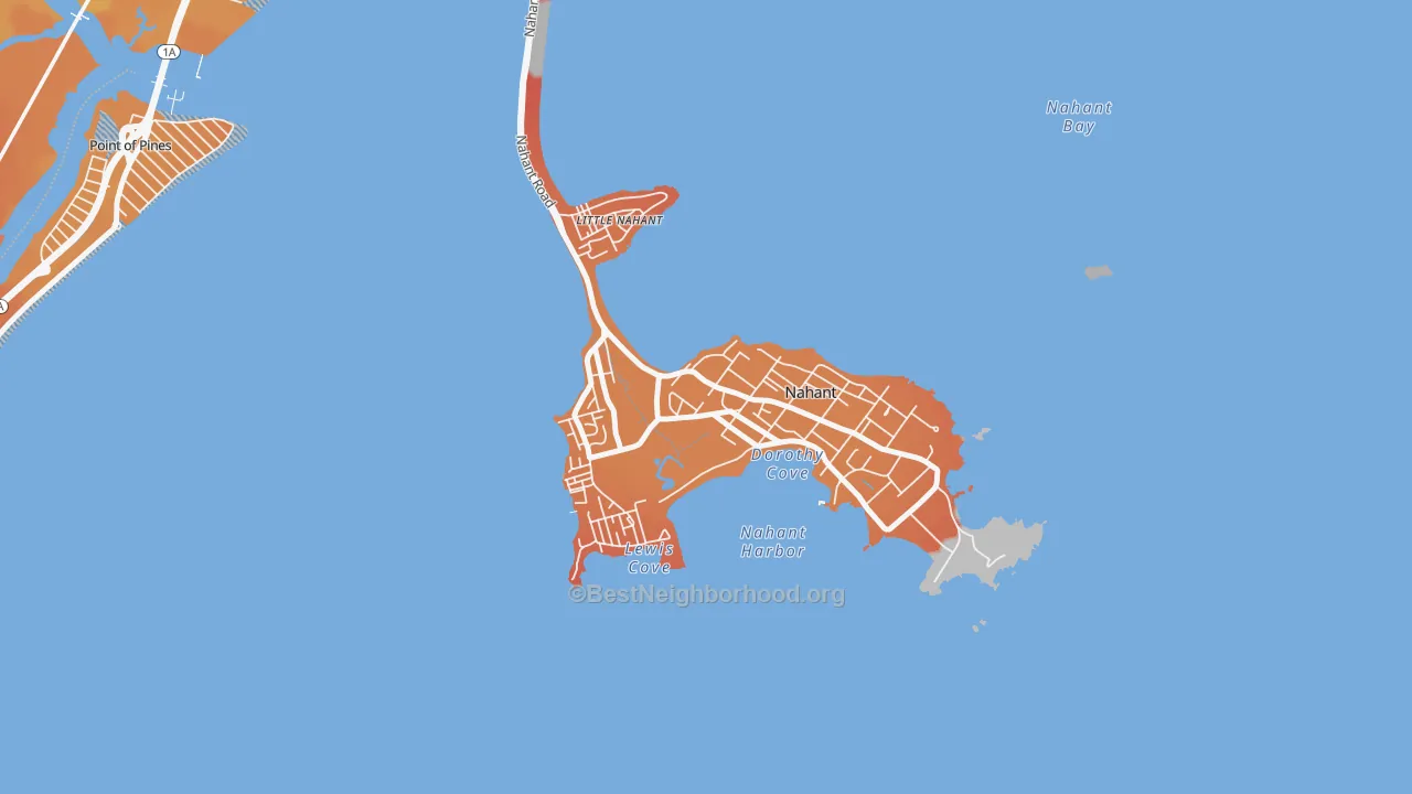 Transit Grade map of Nahant, MA