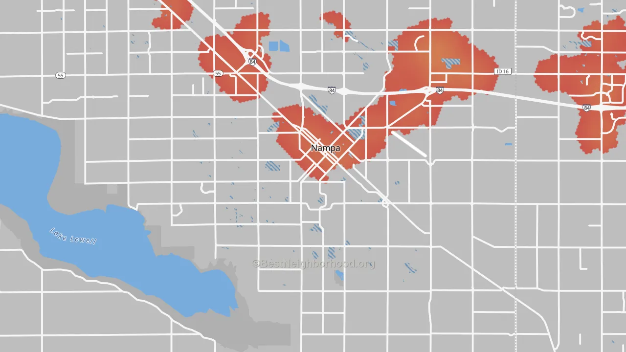 Transit Grade map of Nampa, ID