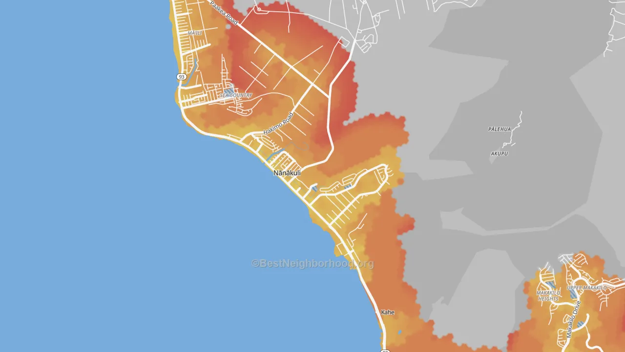Transit Grade map of Nanakuli, HI