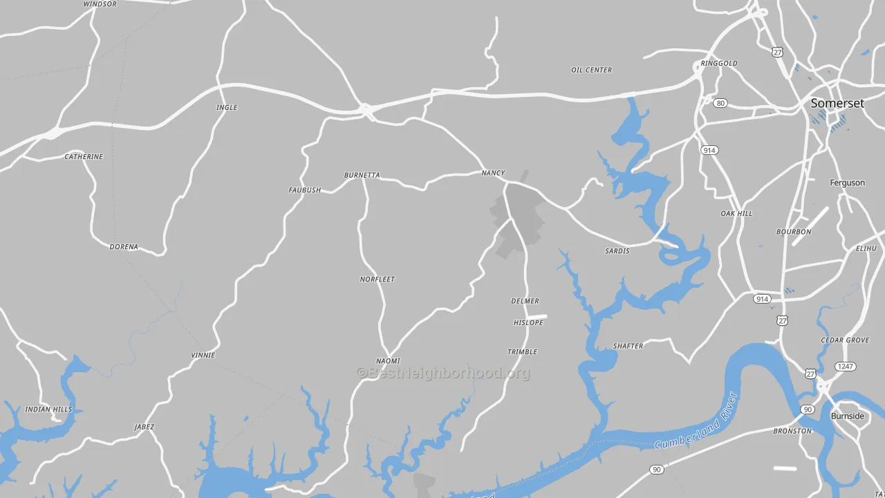 Transit Grade map of Nancy, KY