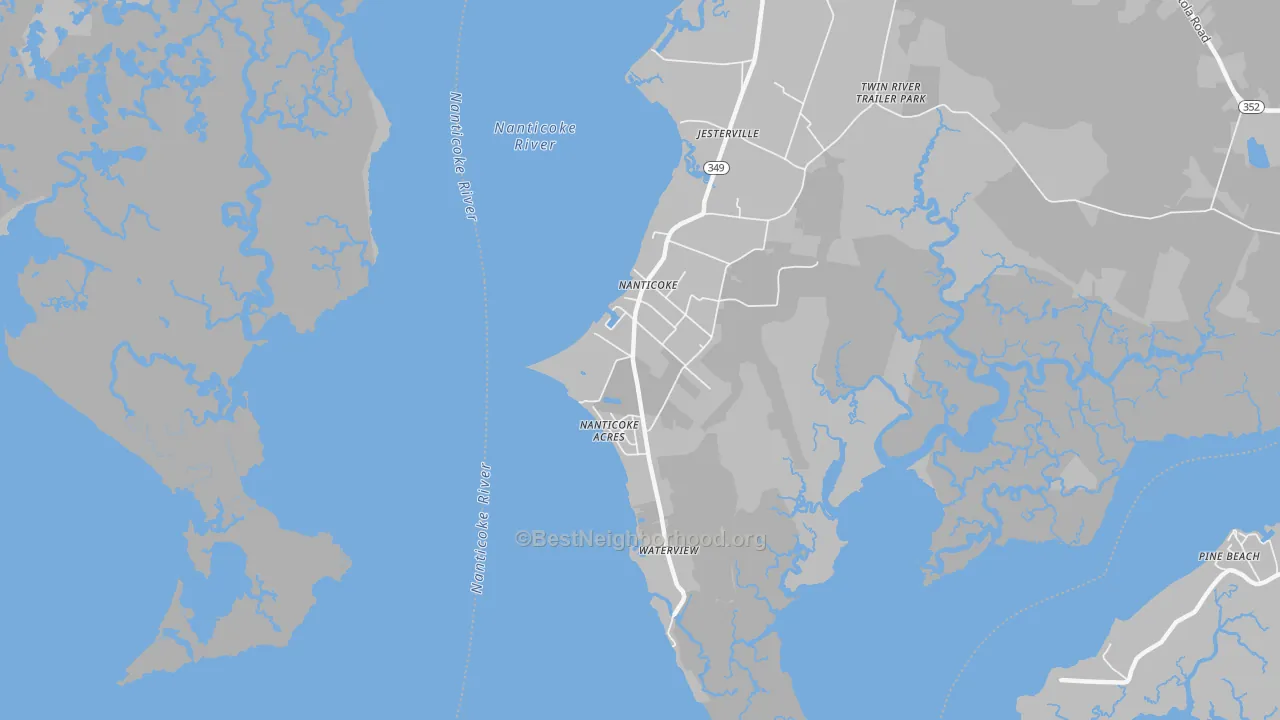 Transit Grade map of Nanticoke, MD