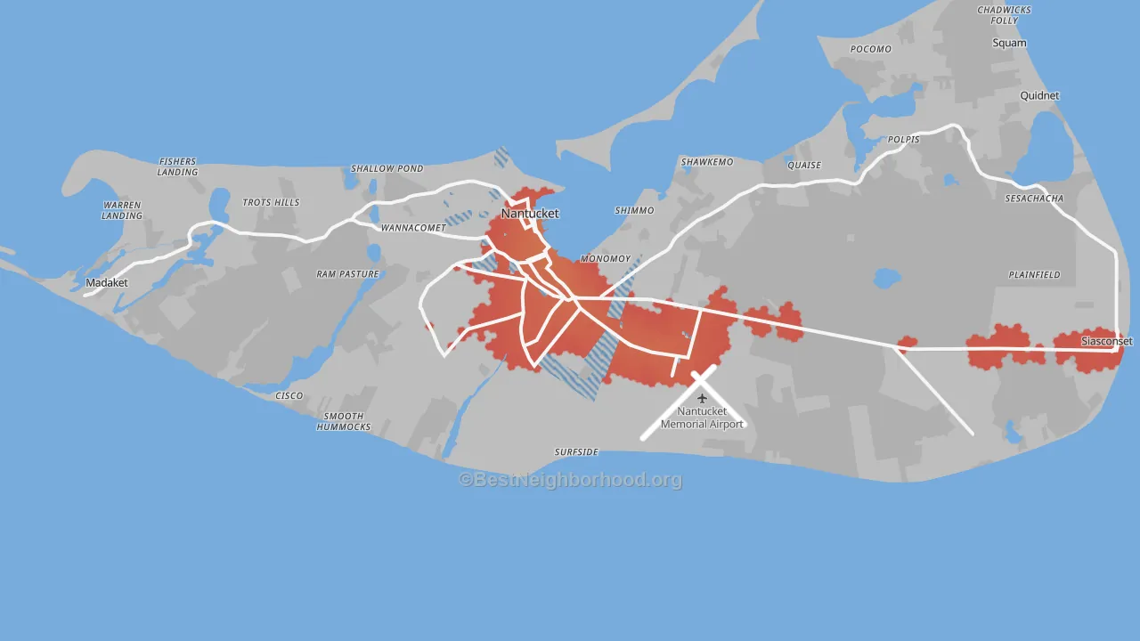 Transit Grade map of Nantucket County, MA