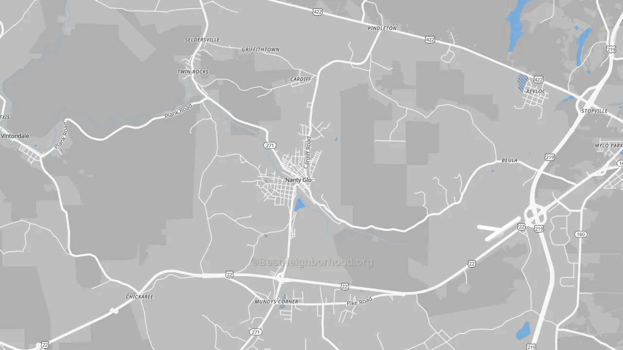 Transit Grade map of Nanty-Glo, PA