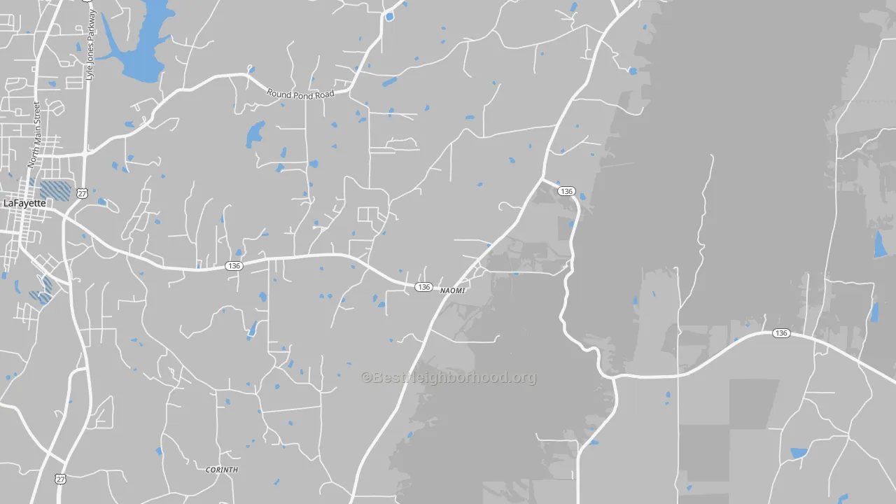 Transit Grade map of Naomi, GA