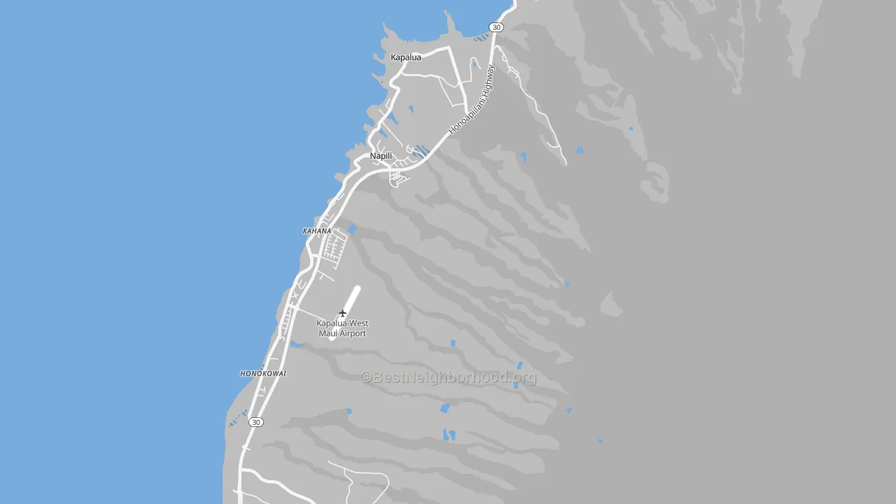 Transit Grade map of Napili, HI