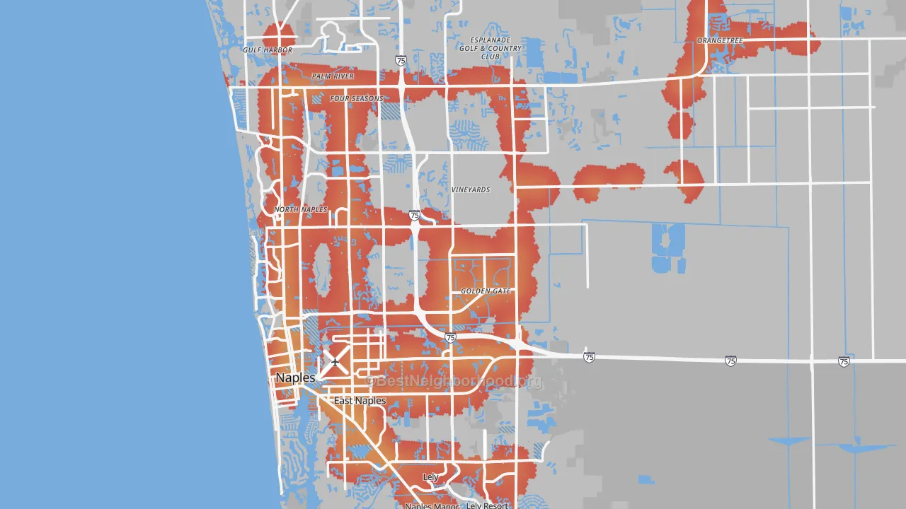 Transit Grade map of Naples, FL