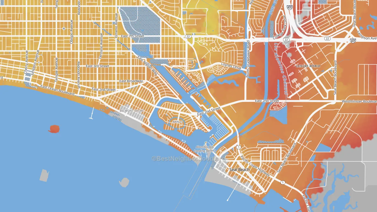 Transit Grade map of Naples-Marina Area, Long Beach, CA