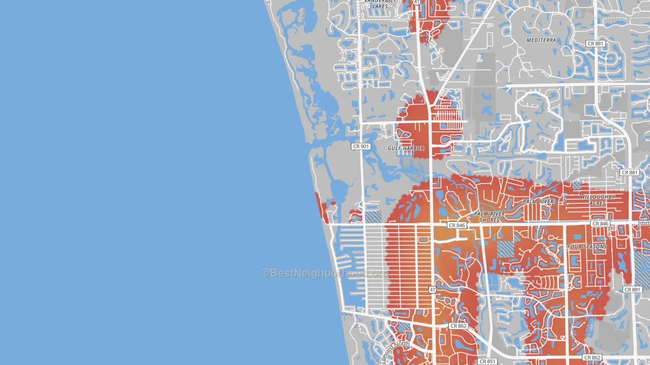 Transit Grade map of Naples Park, FL