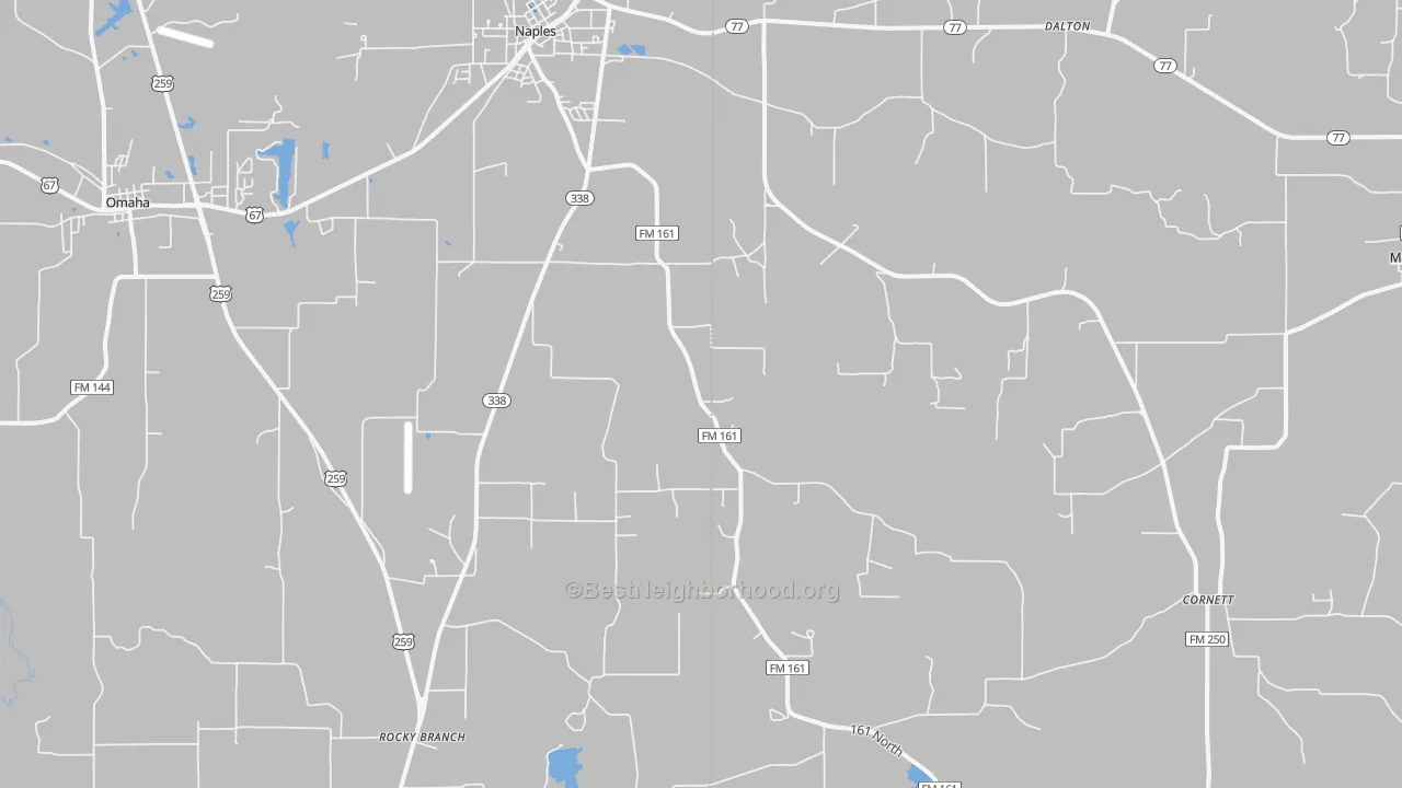 Transit Grade map of Naples, TX