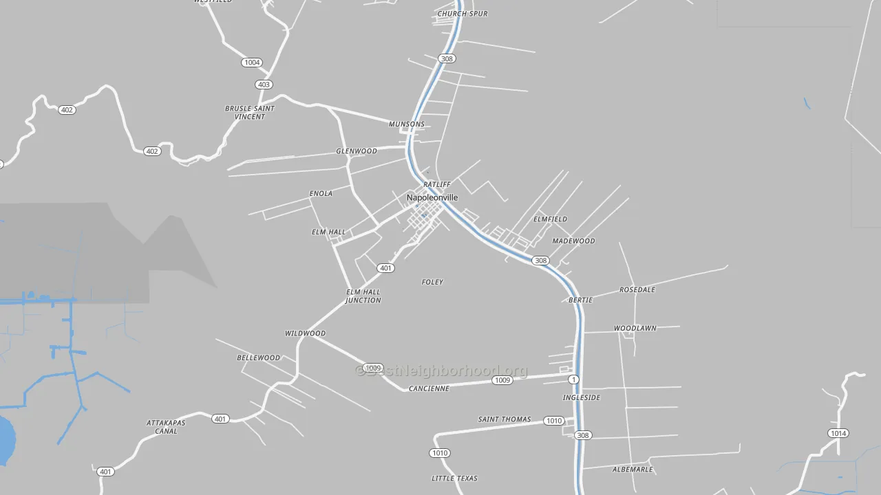 Transit Grade map of Napoleonville, LA
