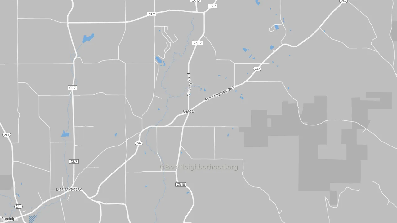Transit Grade map of Napoli, NY