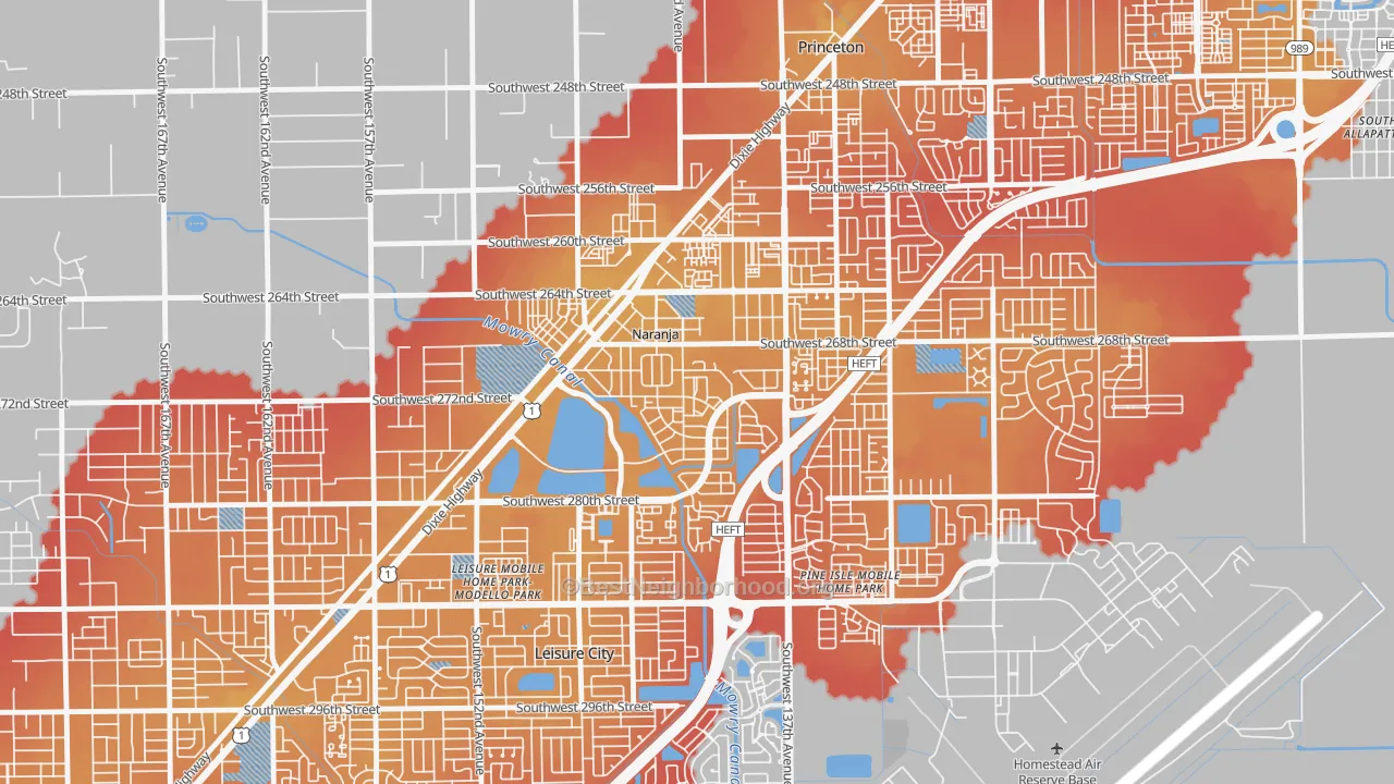 Transit Grade map of Naranja, FL