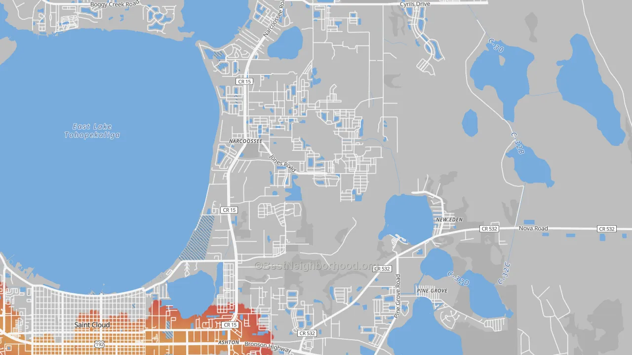 Transit Grade map of Narcoossee, FL