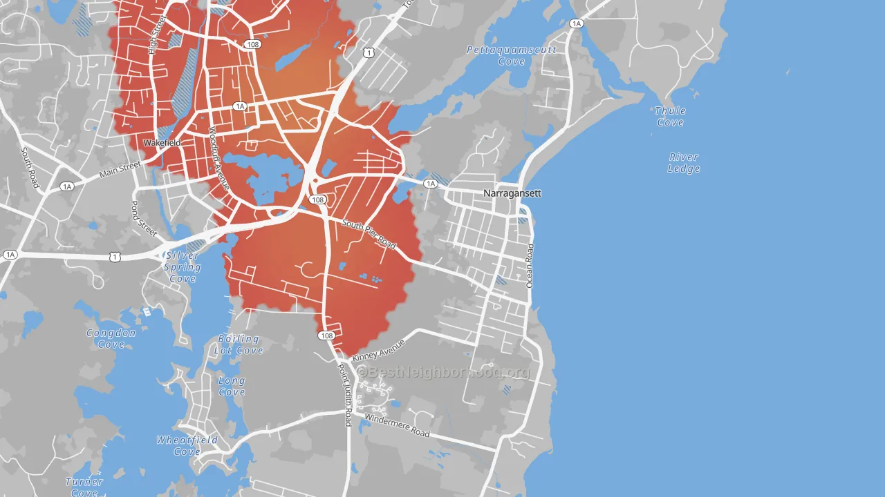 Transit Grade map of Narragansett Pier, RI