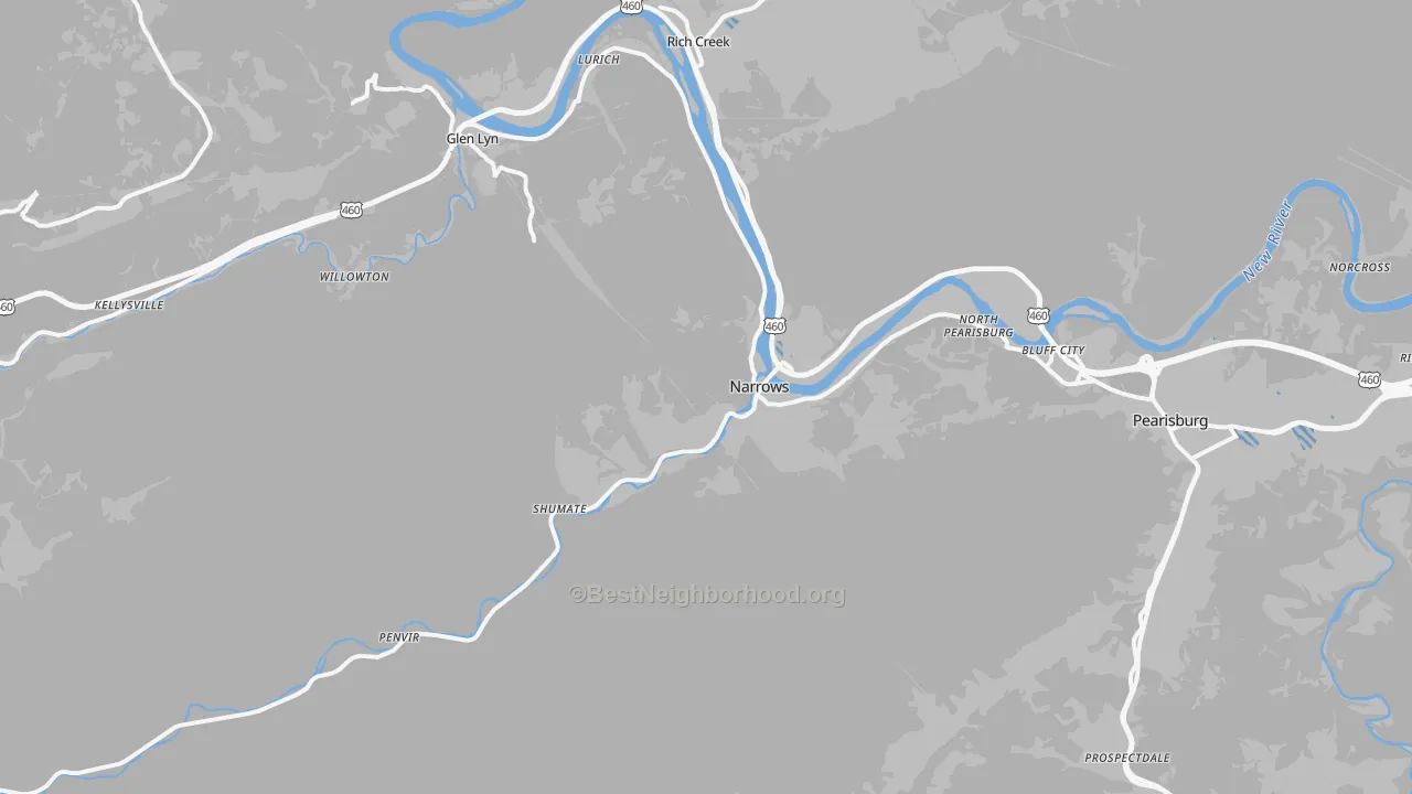 Transit Grade map of Narrows, VA
