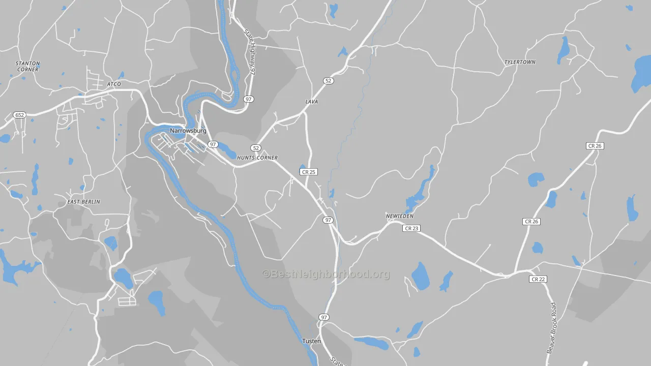 Transit Grade map of Narrowsburg, NY